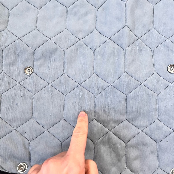 Vintage Neutral Gender Navy Quilted Bomber Jacket - Picture 7 of 14